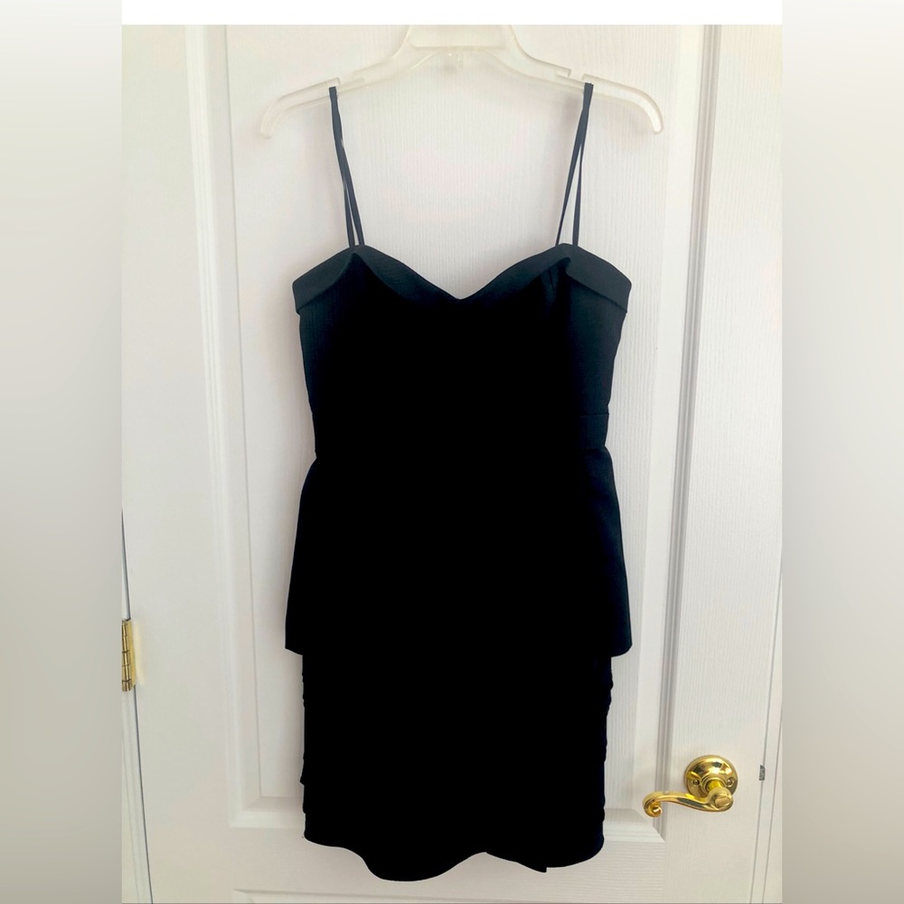 BCBG Black Strapless Cocktail Dress size 8.